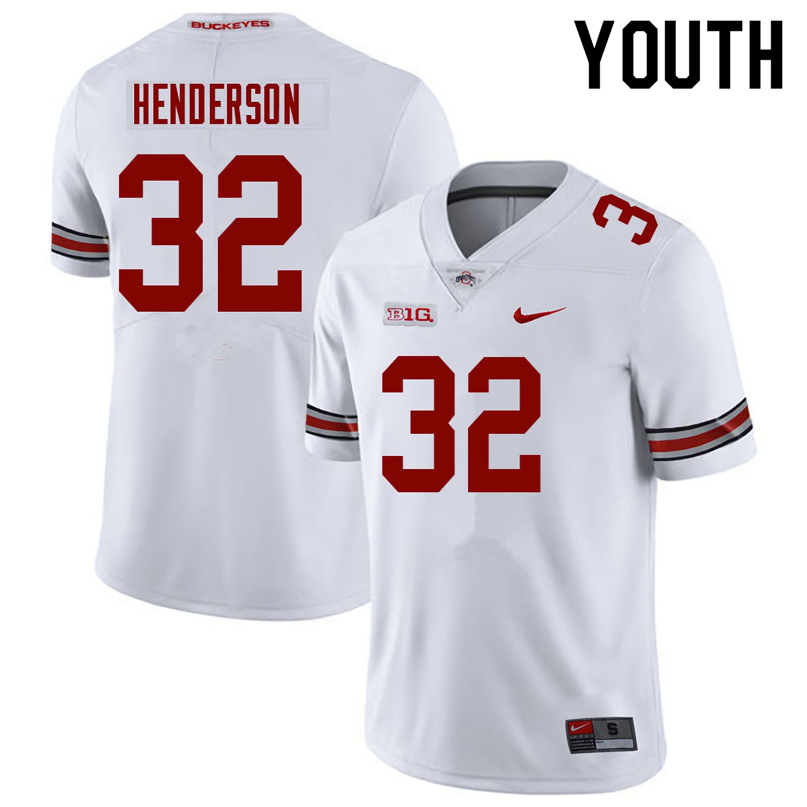 TreVeyon Henderson Ohio State Buckeyes Youth NCAA #32 White College Stitched Football Jersey PNX3656RD